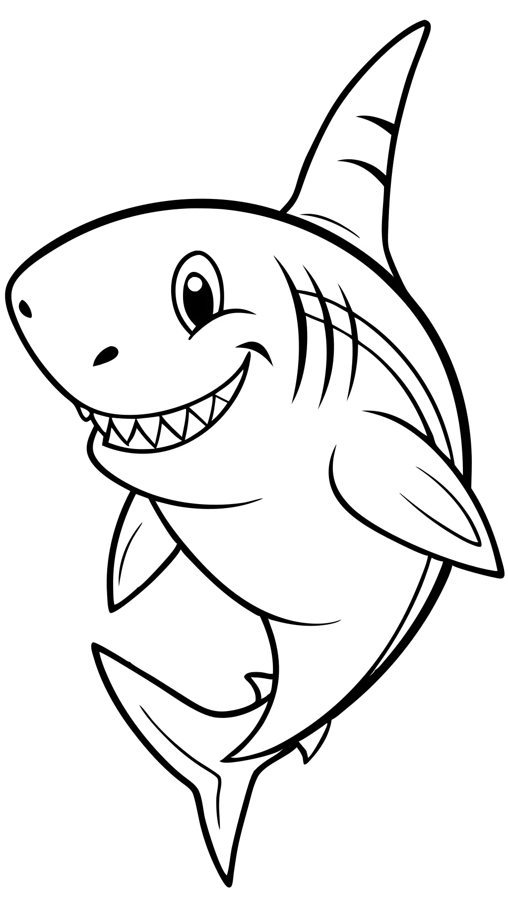 shark color pages printable